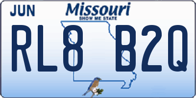 MO license plate RL8B2Q
