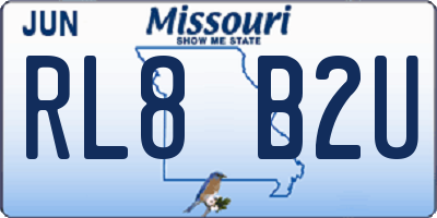MO license plate RL8B2U