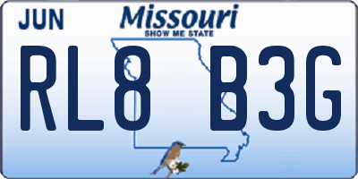 MO license plate RL8B3G