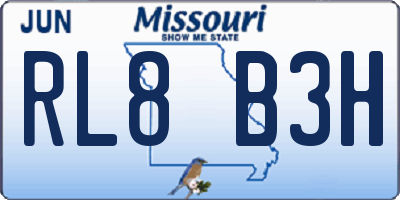 MO license plate RL8B3H