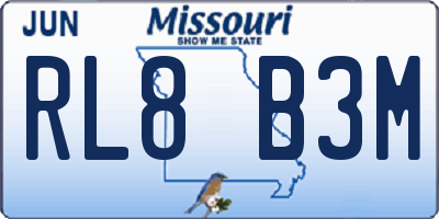 MO license plate RL8B3M
