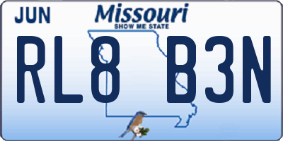 MO license plate RL8B3N