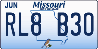 MO license plate RL8B3O