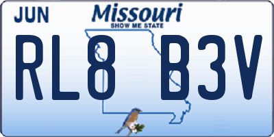 MO license plate RL8B3V
