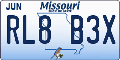 MO license plate RL8B3X