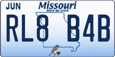 MO license plate RL8B4B