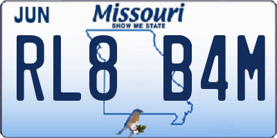 MO license plate RL8B4M