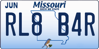 MO license plate RL8B4R