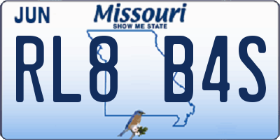 MO license plate RL8B4S