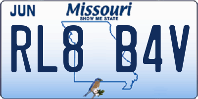 MO license plate RL8B4V