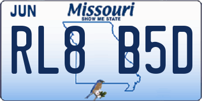 MO license plate RL8B5D