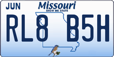 MO license plate RL8B5H