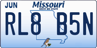 MO license plate RL8B5N