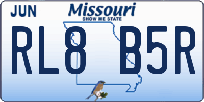 MO license plate RL8B5R