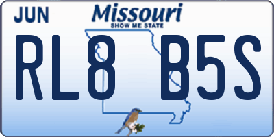 MO license plate RL8B5S