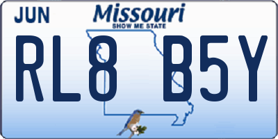 MO license plate RL8B5Y