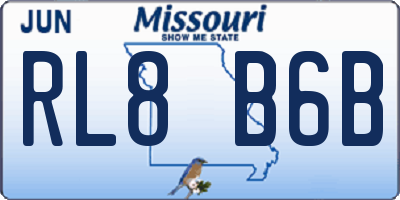 MO license plate RL8B6B