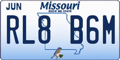 MO license plate RL8B6M