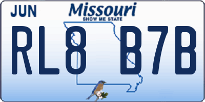 MO license plate RL8B7B