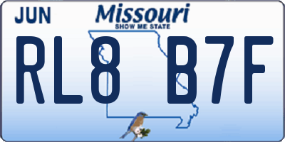 MO license plate RL8B7F