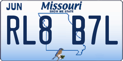 MO license plate RL8B7L