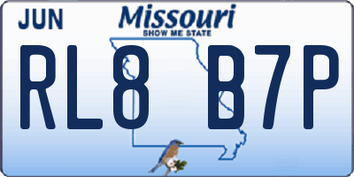 MO license plate RL8B7P