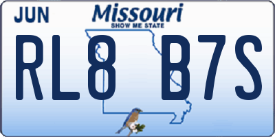 MO license plate RL8B7S