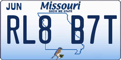 MO license plate RL8B7T