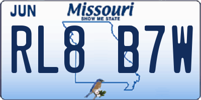 MO license plate RL8B7W