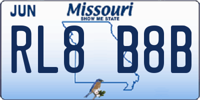 MO license plate RL8B8B