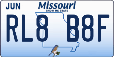 MO license plate RL8B8F