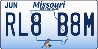 MO license plate RL8B8M