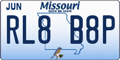 MO license plate RL8B8P