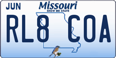 MO license plate RL8C0A