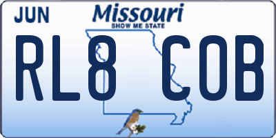 MO license plate RL8C0B