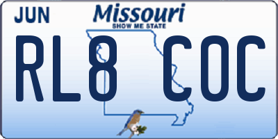 MO license plate RL8C0C