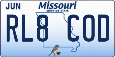 MO license plate RL8C0D