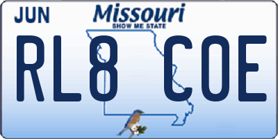 MO license plate RL8C0E