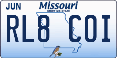 MO license plate RL8C0I