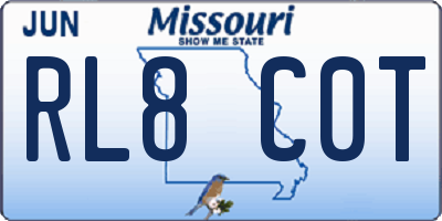 MO license plate RL8C0T