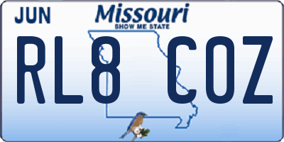 MO license plate RL8C0Z