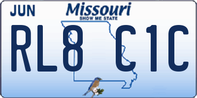 MO license plate RL8C1C