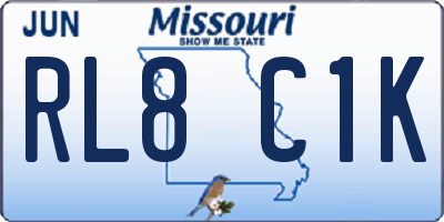 MO license plate RL8C1K