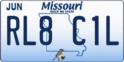 MO license plate RL8C1L