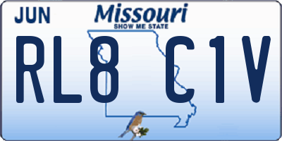 MO license plate RL8C1V