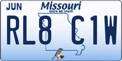 MO license plate RL8C1W