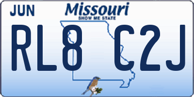 MO license plate RL8C2J