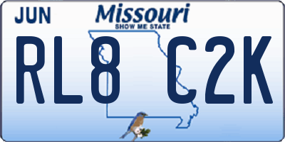 MO license plate RL8C2K