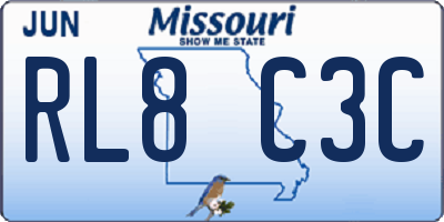 MO license plate RL8C3C