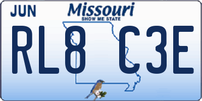 MO license plate RL8C3E